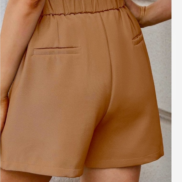 Pants - High Waist Tan Women's Shorts
